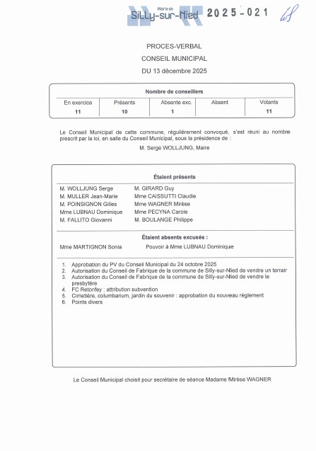 Séance du 13 décembre 2025