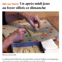 RL 19.02.2026 : Un après-midi jeux au foyer sillois ce dimanche